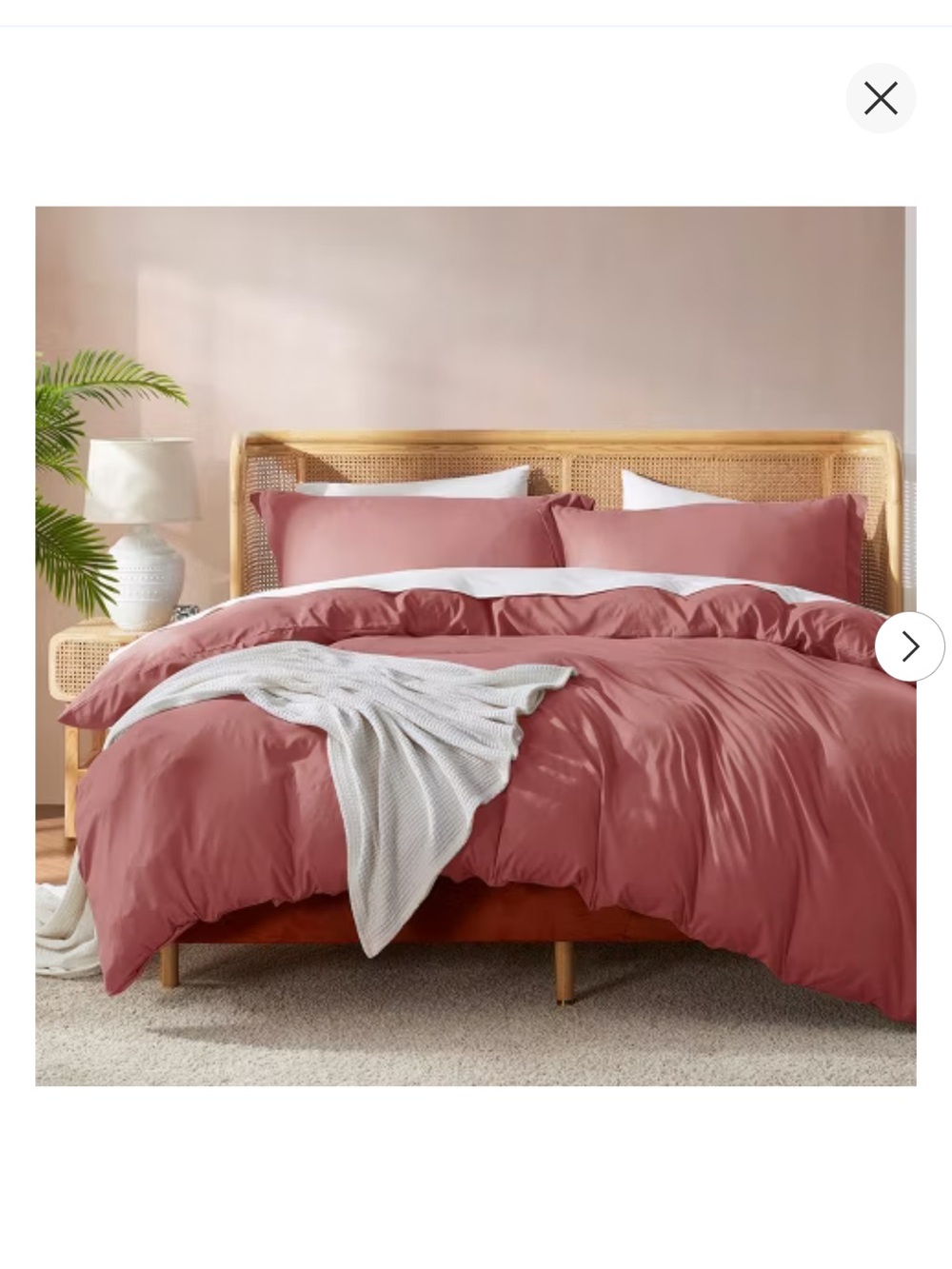 NEW Nestl Twin XL Duvet Cover Set. Pink Clay color.